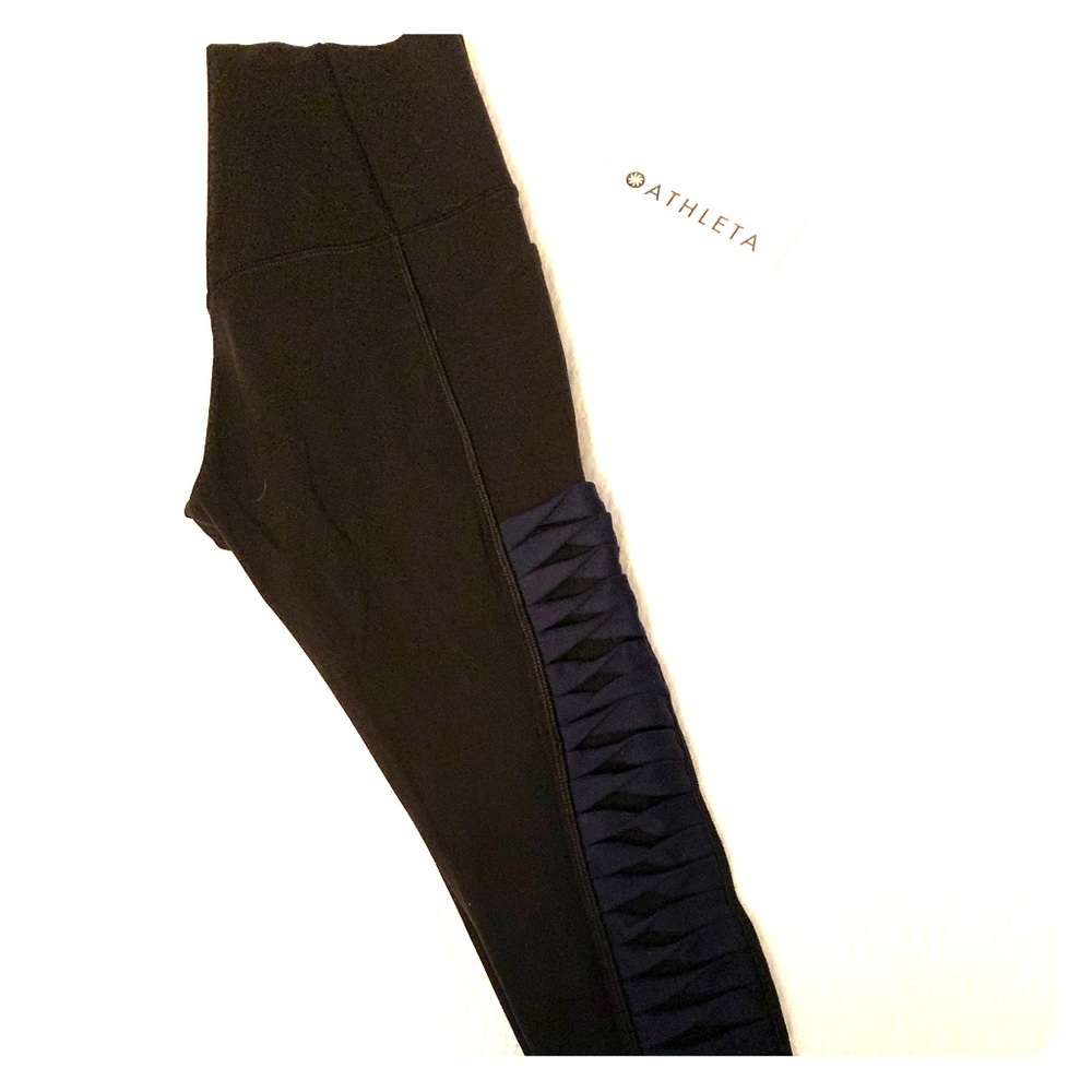 NWT - Athleta - XS - Black & Blue High-waisted Leggings